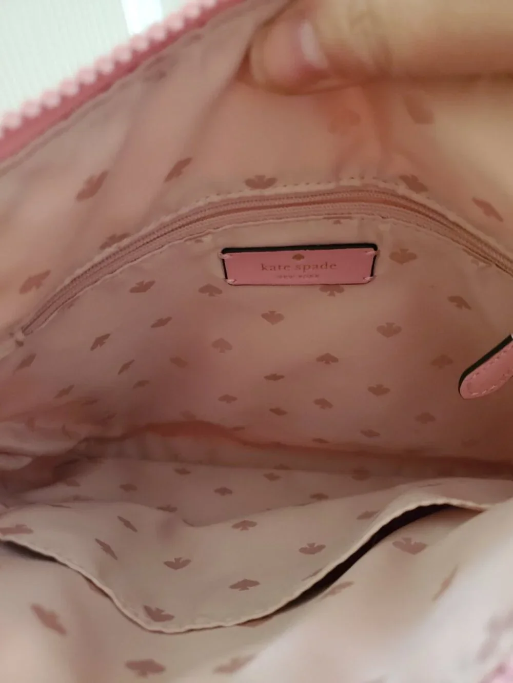 KATE SPADE Jae Flat Nylon Crossbody Bag Pink Leather Strap in Pink